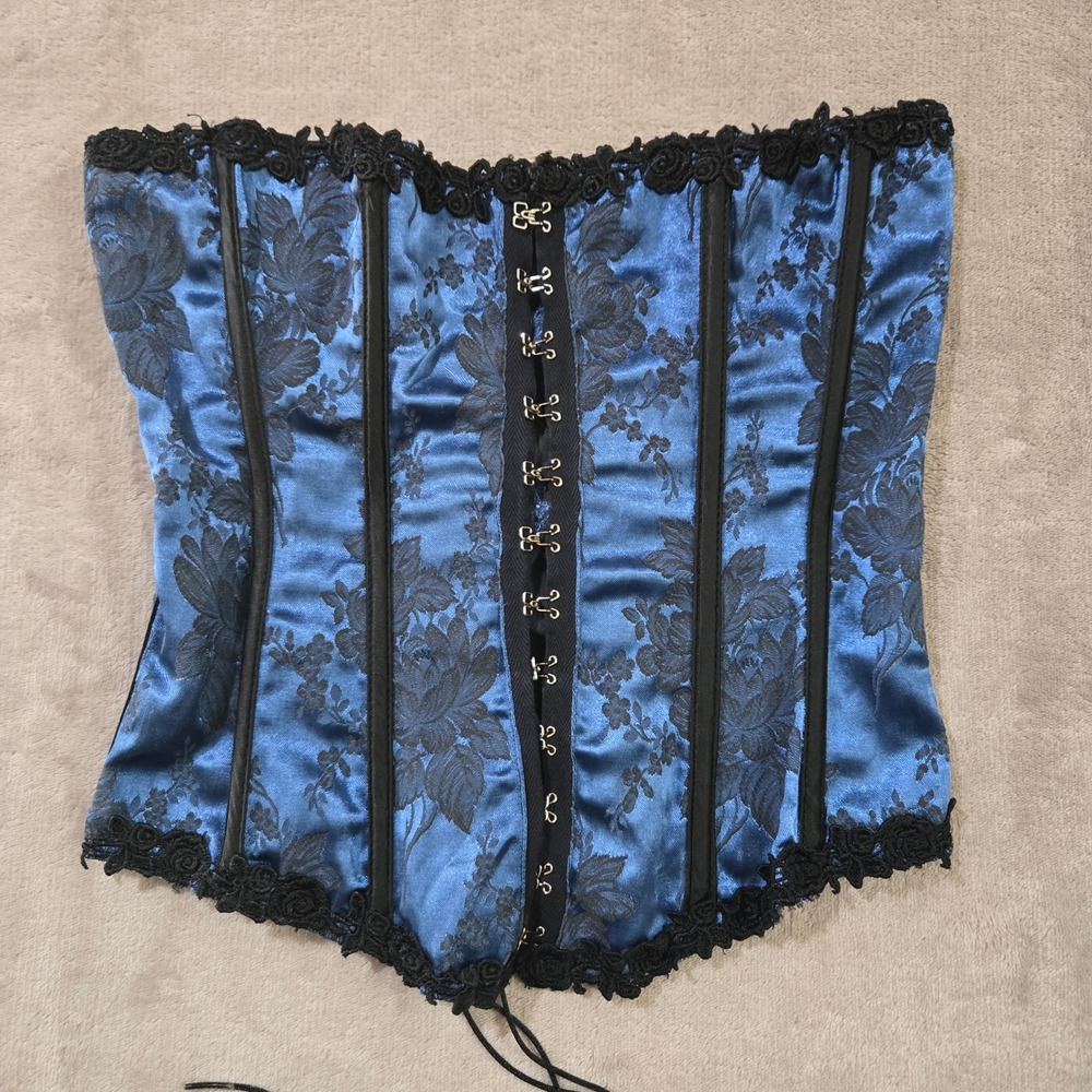 Fredericks of Hollywood Corset Women 36 Emo Renaissance Brocade Goth Steampunk